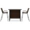 Coffee Outdoor Patio Bar Set with Storage 3 Piece Metal Fabric Bar Table and Chairs Ergonomic